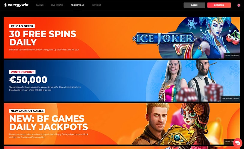 Energywin 50 free spins